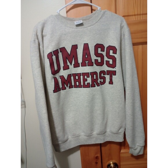 UMass Amherst Champion Vintage Crew neck Men's Small Gray - Picture 10 of 10